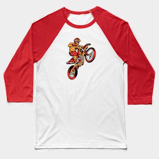 Dirt Bike Popping a Wheelie Baseball T-Shirt